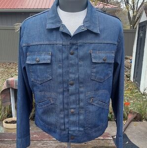 Vintage Lightweight Button Denim Jacket with unique double placket front.